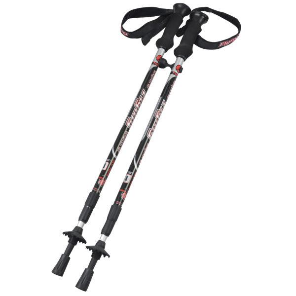 Custom aluminum adjustable anti-shock EVA handle 3 section external lock walking hiking stick trekking poles - Image 3