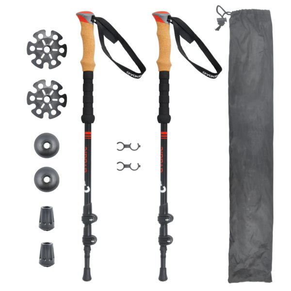 Custom high quality hiking trekking poles anti shock nordic walking stick - Image 2