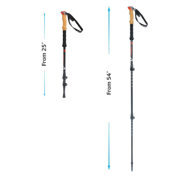 2021 Aluminium collapsible alpenstock mountaineering cane  trekking poles carbon foldable hiking nordic walking sticks - Image 6