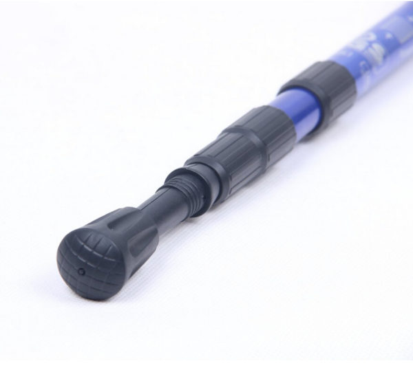 Custom adjustable  aluminium 4-section poles straight grip handle hiking sticks with light - Image 3