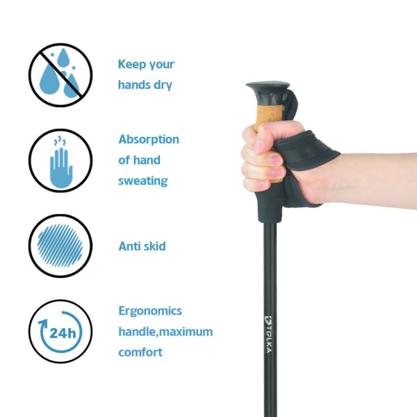 Custom walking stick mountaineering cane stick for hiking cork handle foldable anti-skid trekking pole outdoor - Image 2