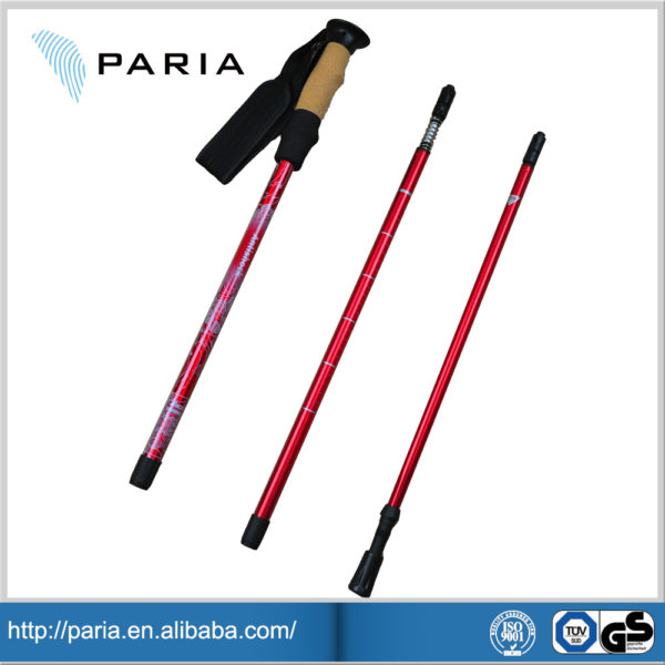 New design cork handle Aluminum walking stick for hiking anti-skid trekking pole outdoor - Image 2