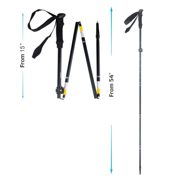 New design folding  trekking  pole Alu7075 folding hiking pole with 5 sections