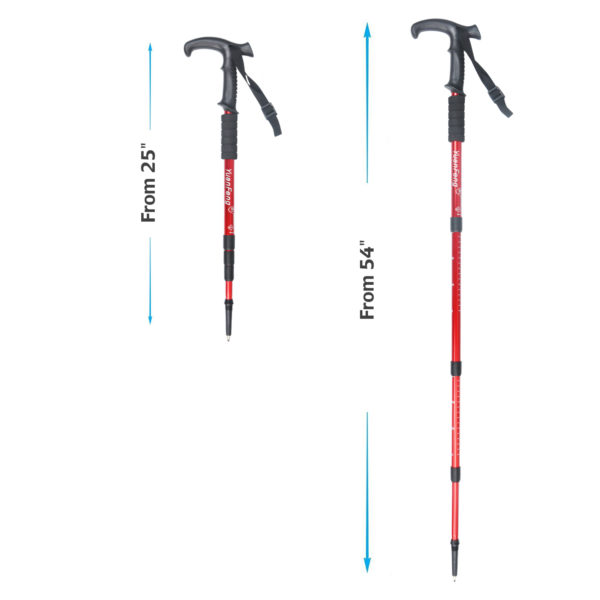 Custom adjustable t-handle aluminum hiking stick outdoor 4 section telescopic walking poles - Image 6