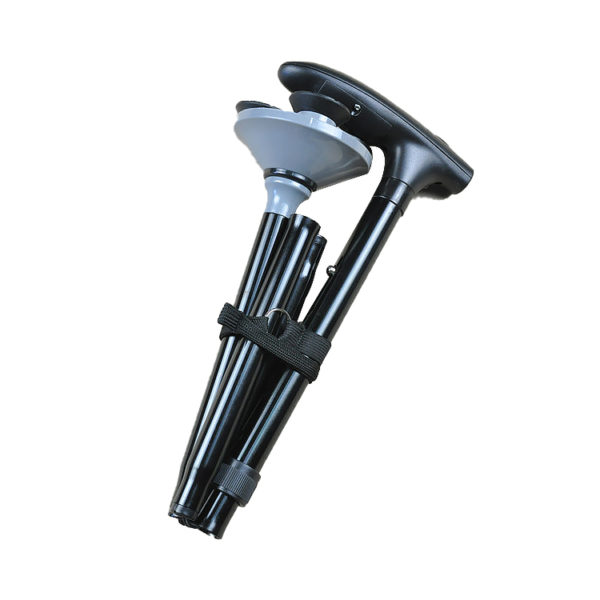 Aluminium folding flashlight walking cane old people crutch walking stick with led light