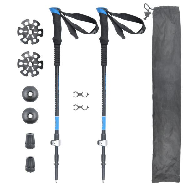 Custom hiking walking sticks antishock trekking poles security hiking telescopic stick - Image 2