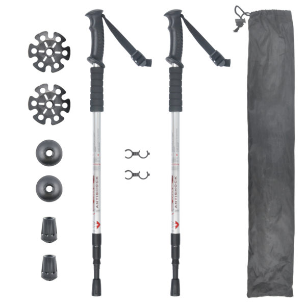 Custom trekking poles brushed aluminium mountaineering walking climbing sticks hunting