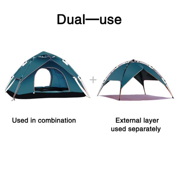 Custom waterproof pop up hiking large family 3 4 person outdoor camping tent - Image 3