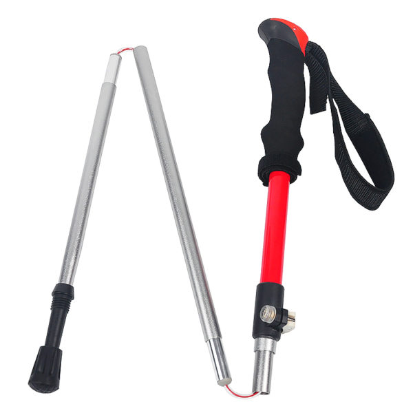 Custom adjustable light weight trekking pole collapsible hiking stick foldable trekking pole - Image 5