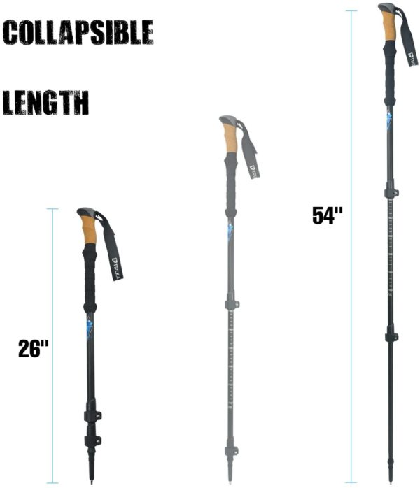 Custom walking sticks telescopic anti-shock carbon cork hiking stick wood trekking stick - Image 6