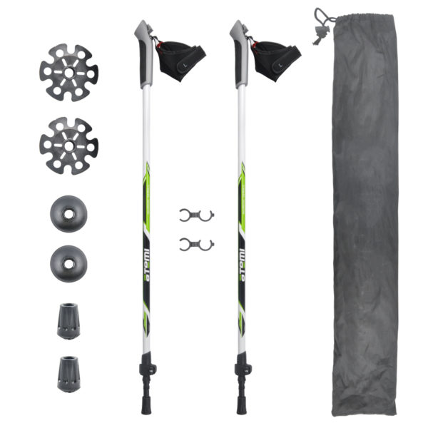 New in stock hiking stick aluminium with External and Internal lock nordic walking sticks trekking pole