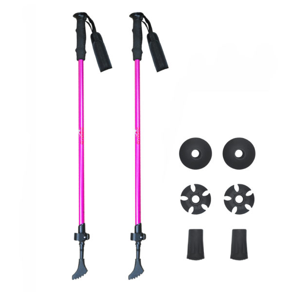 Custom EVA fold carbon set of 2 telescopic hiking pole aluminum 7075 two piece adjustable trekking poles