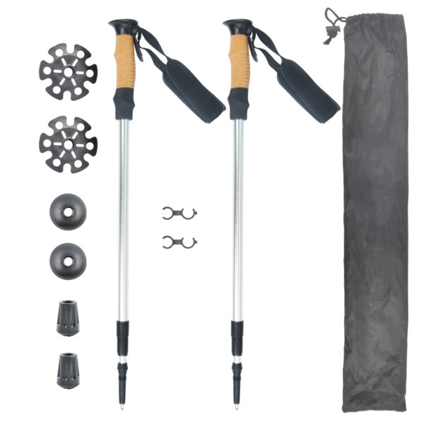 Custom anti-skid trekking pole outdoor cork handle walking stick - Image 2