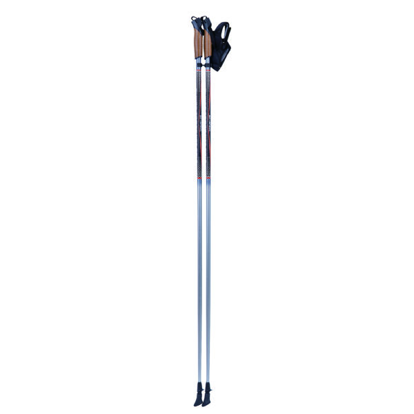 Custom nordic outdoor wooden trekking pole nordic walk protector tip rubber survival cane hiking walking stick