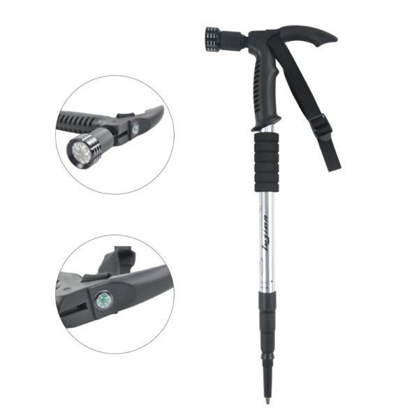 Multifunction Plastic handle aluminum 6061mountain walking stick cane hiking trekking poles - Image 2