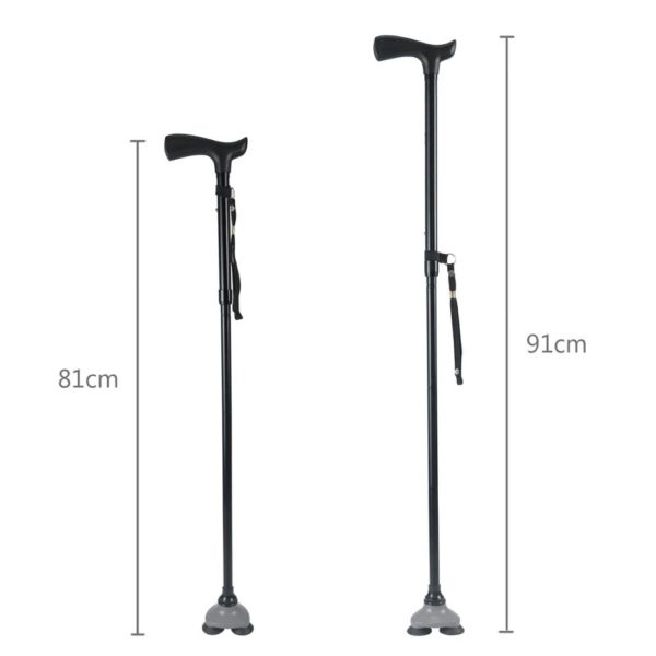 Rubber Top Aluminum Alloy walking stick for old people, folding stool walking stick, old man walking stick - Image 6