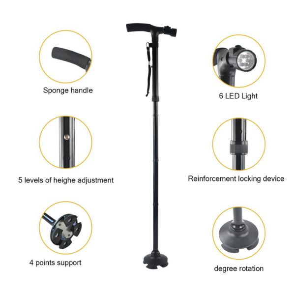 High quality foldable walking stick, elderly walking stick, ergonomic handle walking stick - Image 4