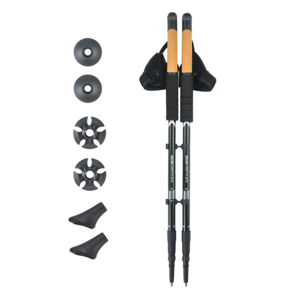 Aluminium telescopic with anti-shock system nordic walking trekking hiking poles - Image 6