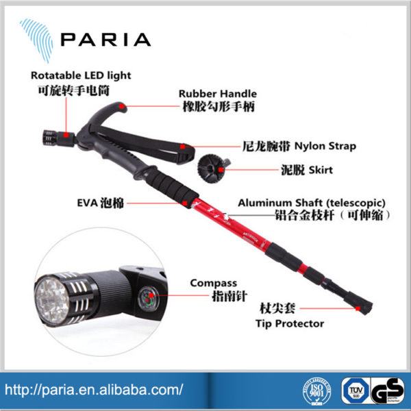 Anti Shock & Retractable Easy pack & carry walking stick with led light - Image 4