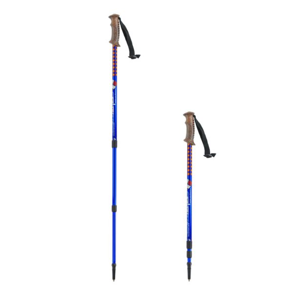 Ninghai factory price Nordic anti shock trekking poles flexible telescopic walking hiking stick - Image 2