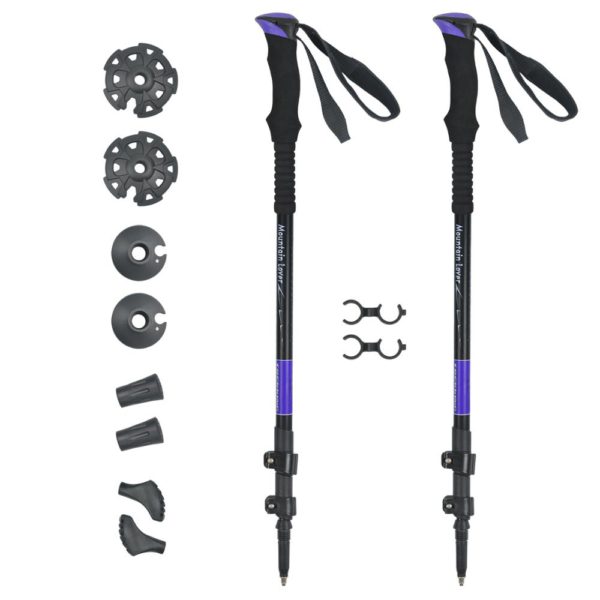 telescoping internal lock hiking poles carbon fiber antique walking stick for sale - Image 2