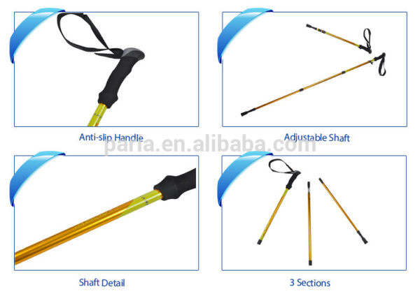 Anti Shock & Retractable foldable cane, walking stick for climb, aluminum collapsible pole - Image 6