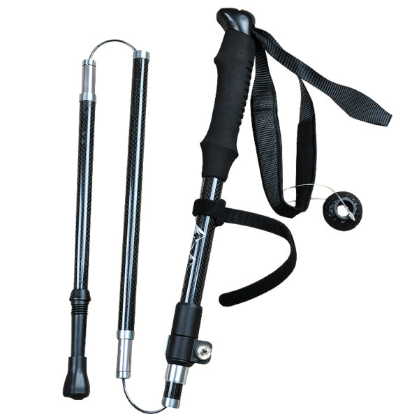 Hot sale EVA handle aluminum walking stick carbon foldable trifold trekking poles