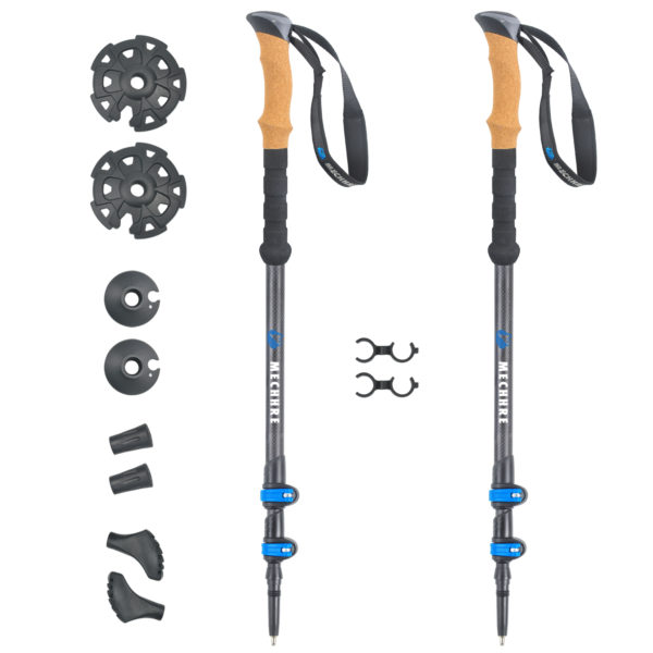 Hot Sale Custom 3 sections telescopic hiking stick carbon fiber nordic trekking poles - Image 5