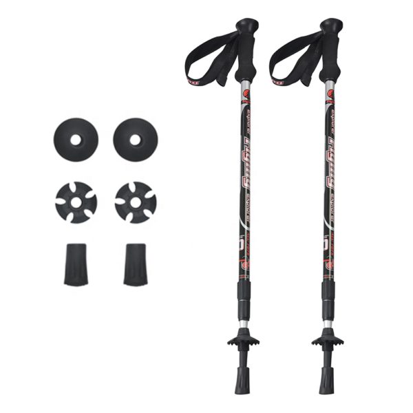 Custom carbon walking hiking stick retracta adjustable anti-shock hiking poles pair trekking poles - Image 2