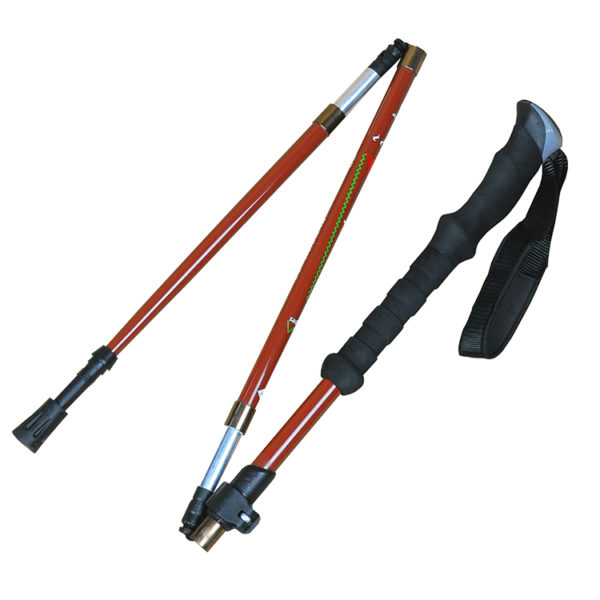 Custom portable walking hiking trekking stick pole carbon climbing stick foldable hiking stick - Image 5