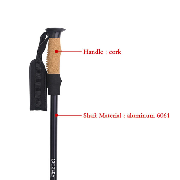 Wholesale 3 sections cork handle walking stick for hiking outdoor anti-skid trekking pole - Image 3