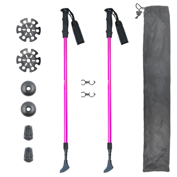 Custom set of 2 telescopic hiking pole aluminum 7075 two piece adjustable trekking poles