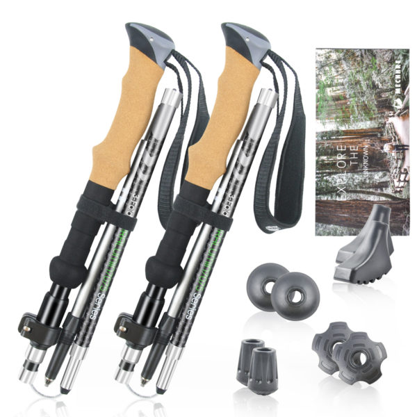 New design collapsible wooden hiking stick hiking stick fold trekking poles folding