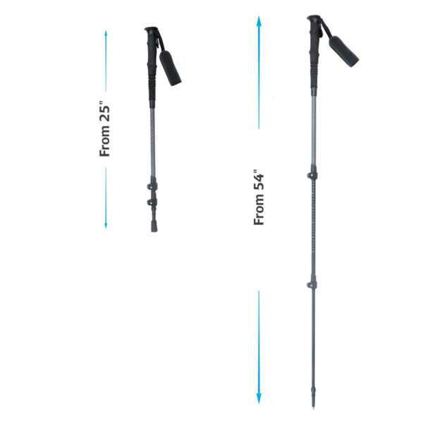 Lightweight anti shock multi purpose nordic walking pole 100% carbon fiber trekking pole with rubber protector - Image 6