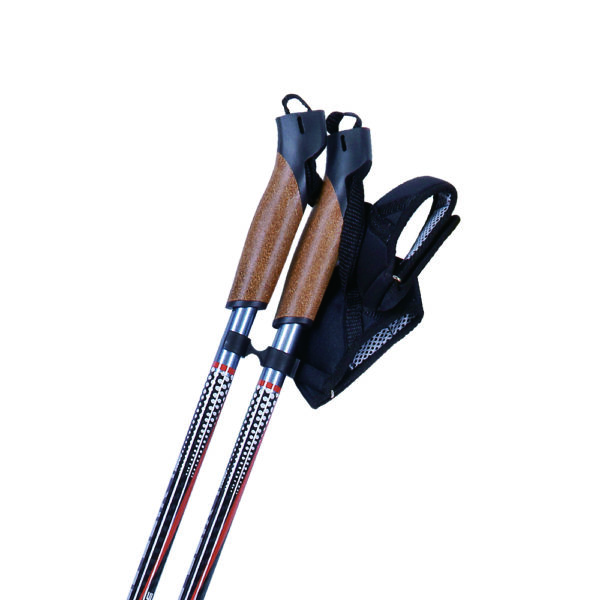 Custom nordic outdoor wooden trekking pole nordic walk protector tip rubber survival cane hiking walking stick - Image 6