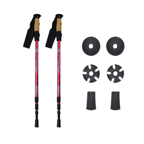 New design cork handle Aluminum walking stick for hiking anti-skid trekking pole outdoor