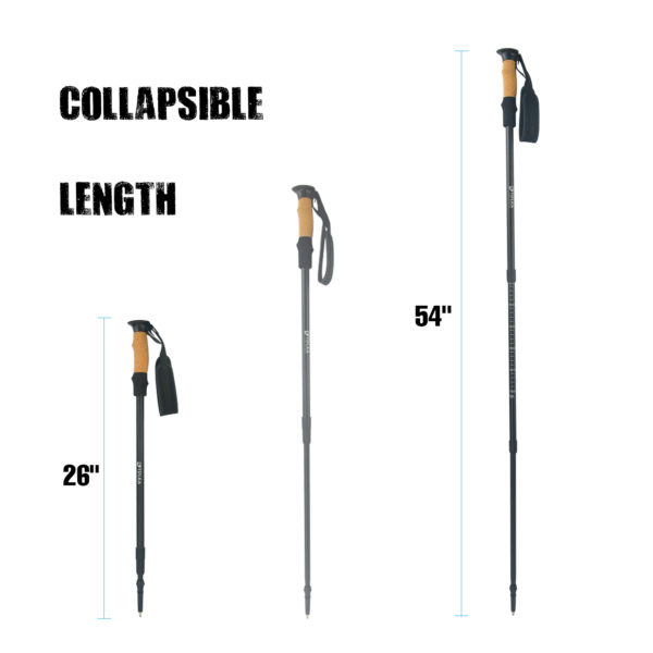 Wholesale new style 3 sections cork handle anti-skid walking trekking pole - Image 5