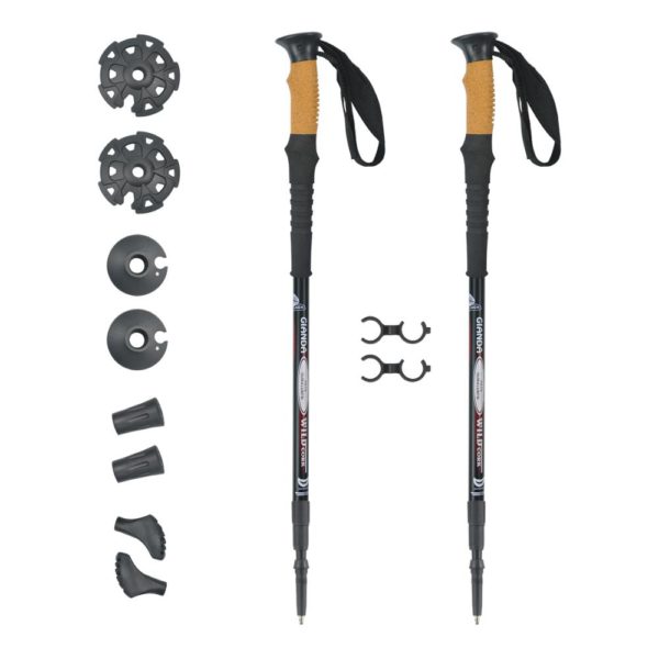 3 section internal lock carbon fiber  trekking poles hiking cane walking stick