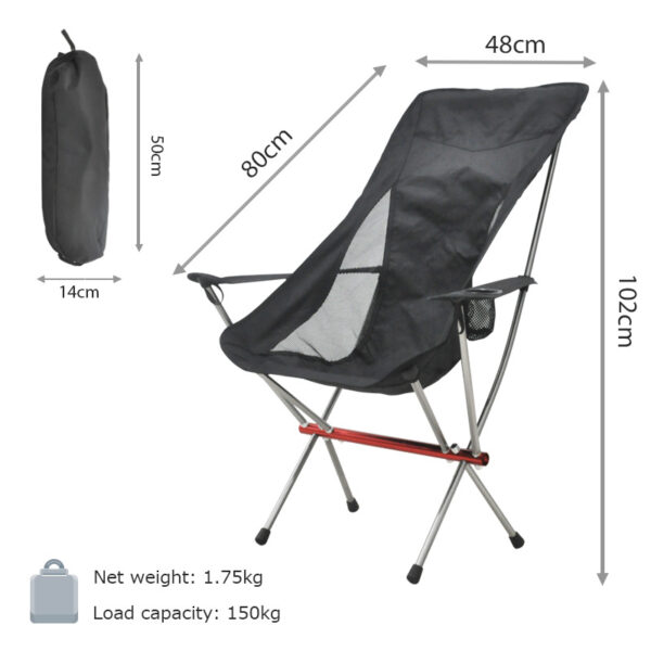 High Back Caming Chair with Armrest - Image 2