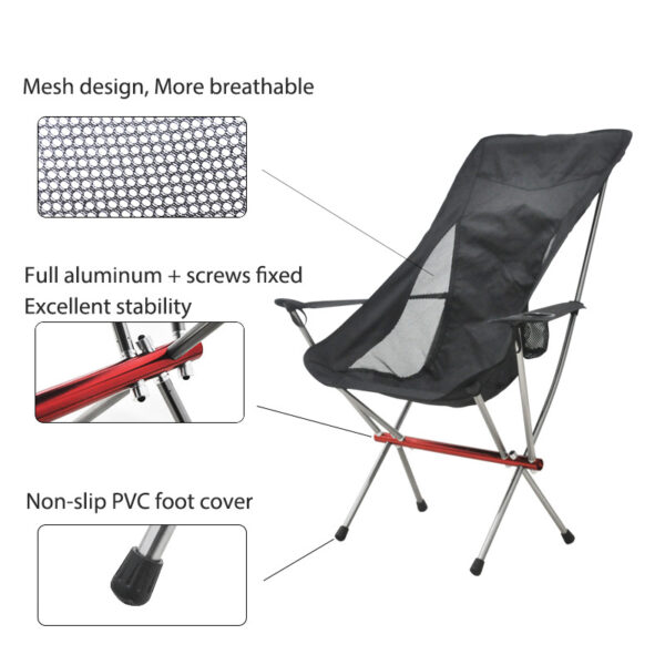 High Back Caming Chair with Armrest - Image 5