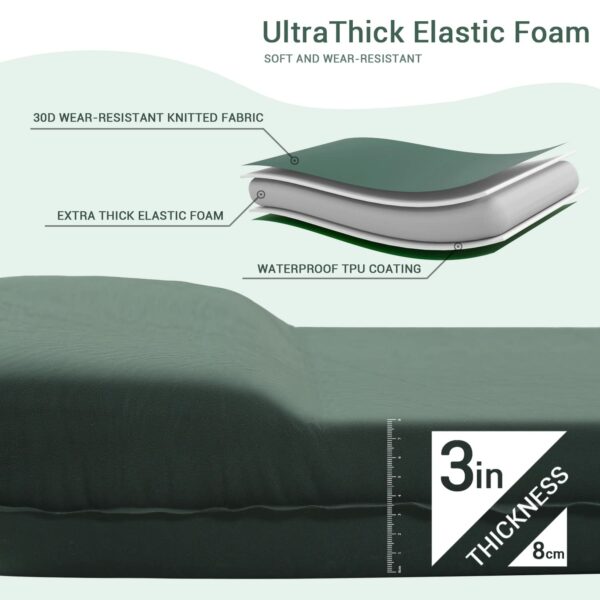 3inch Memory Foam Self Inflating Camping Mat - Image 5